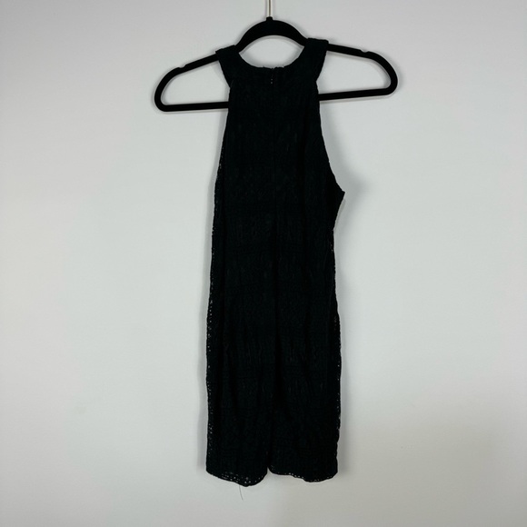 Lulus Black High Neck Lace Mini Dress Graduation Party Goth Gothic - Picture 2 of 4
